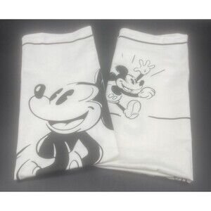 Disney Store MICKEY MOUSE Tea Towels Black & White Sketch Kitchen Set Of 2